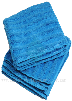 China Bulk luxury collection ribbed towels Factory Custom Logo Blue Stripe Tea Towel Factory for America Canada USA